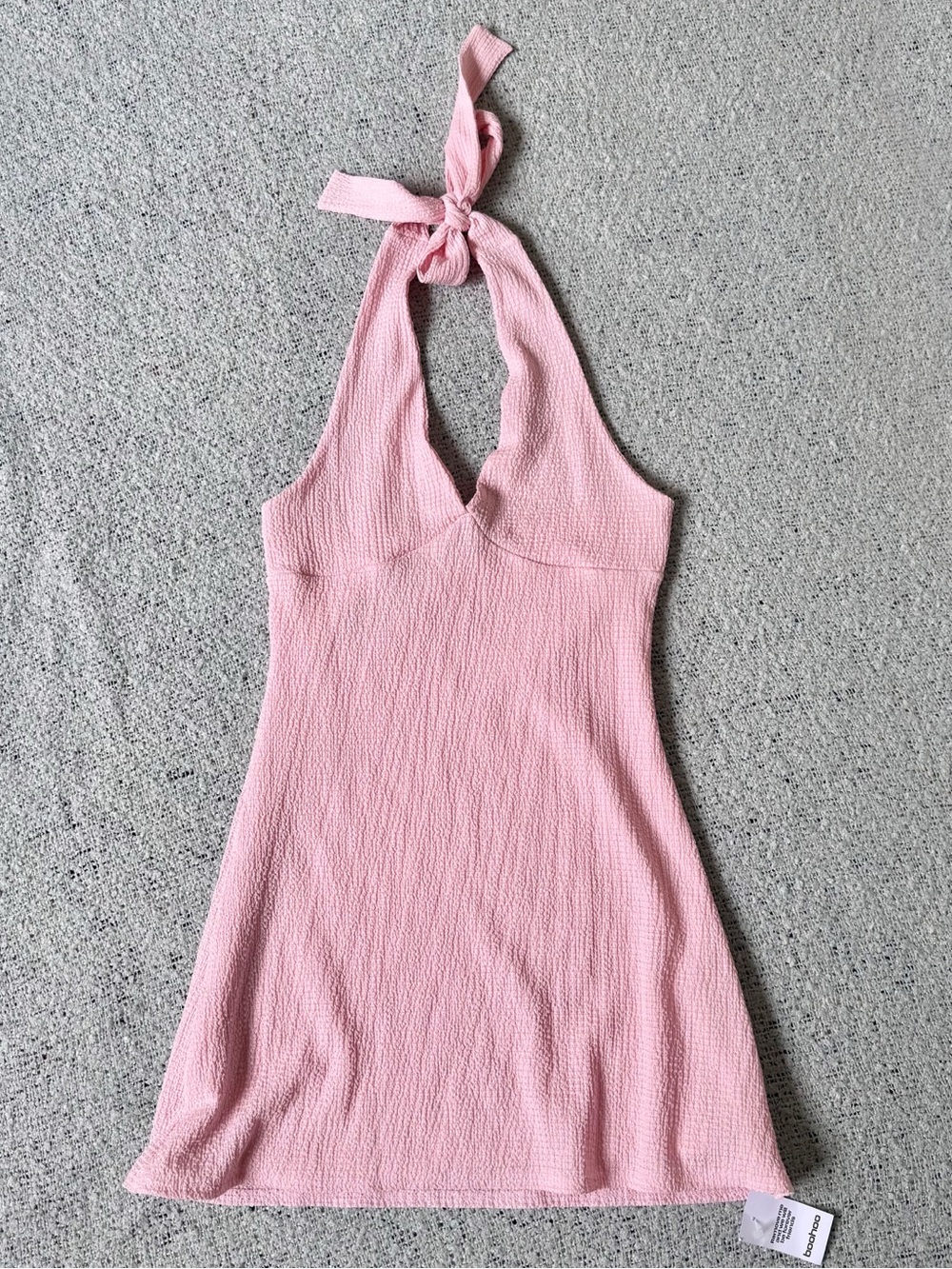 Boohoo Textured Pink Mini Dress Size 12 New
